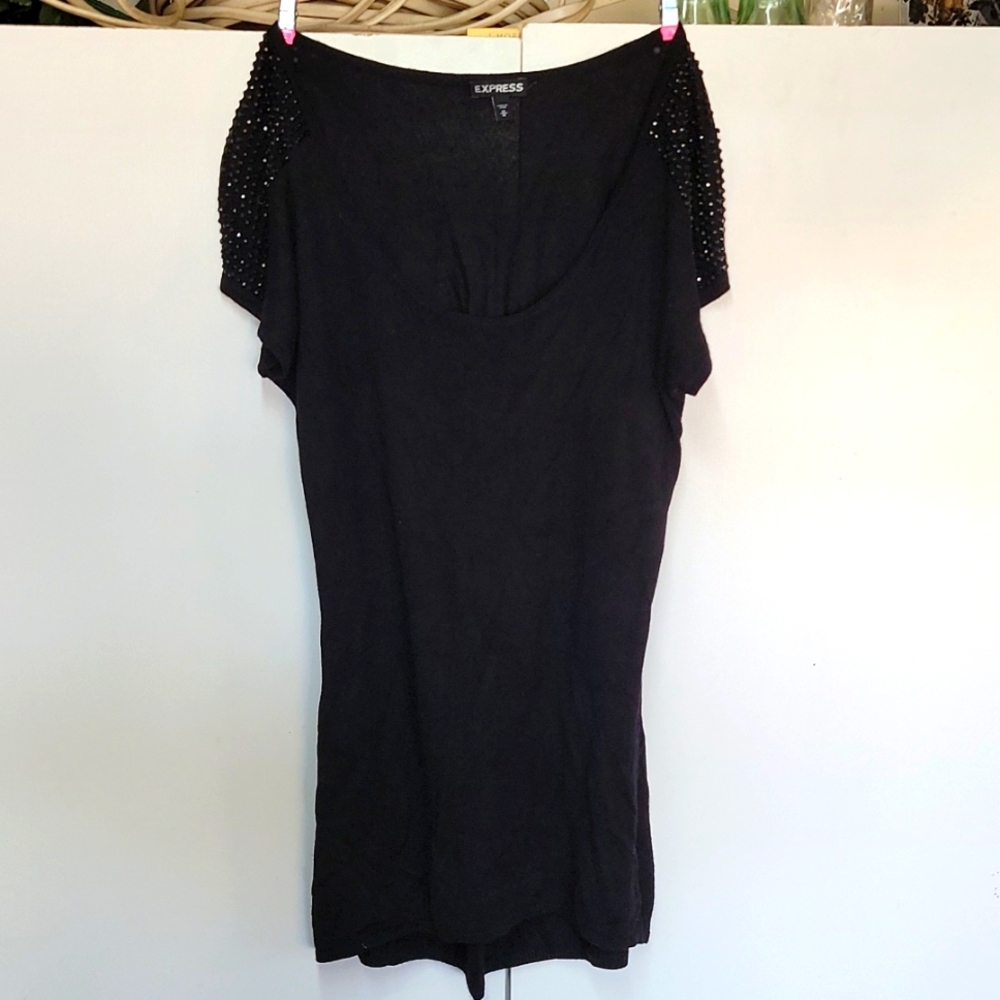 Express women's rhinestone sleeves top size m